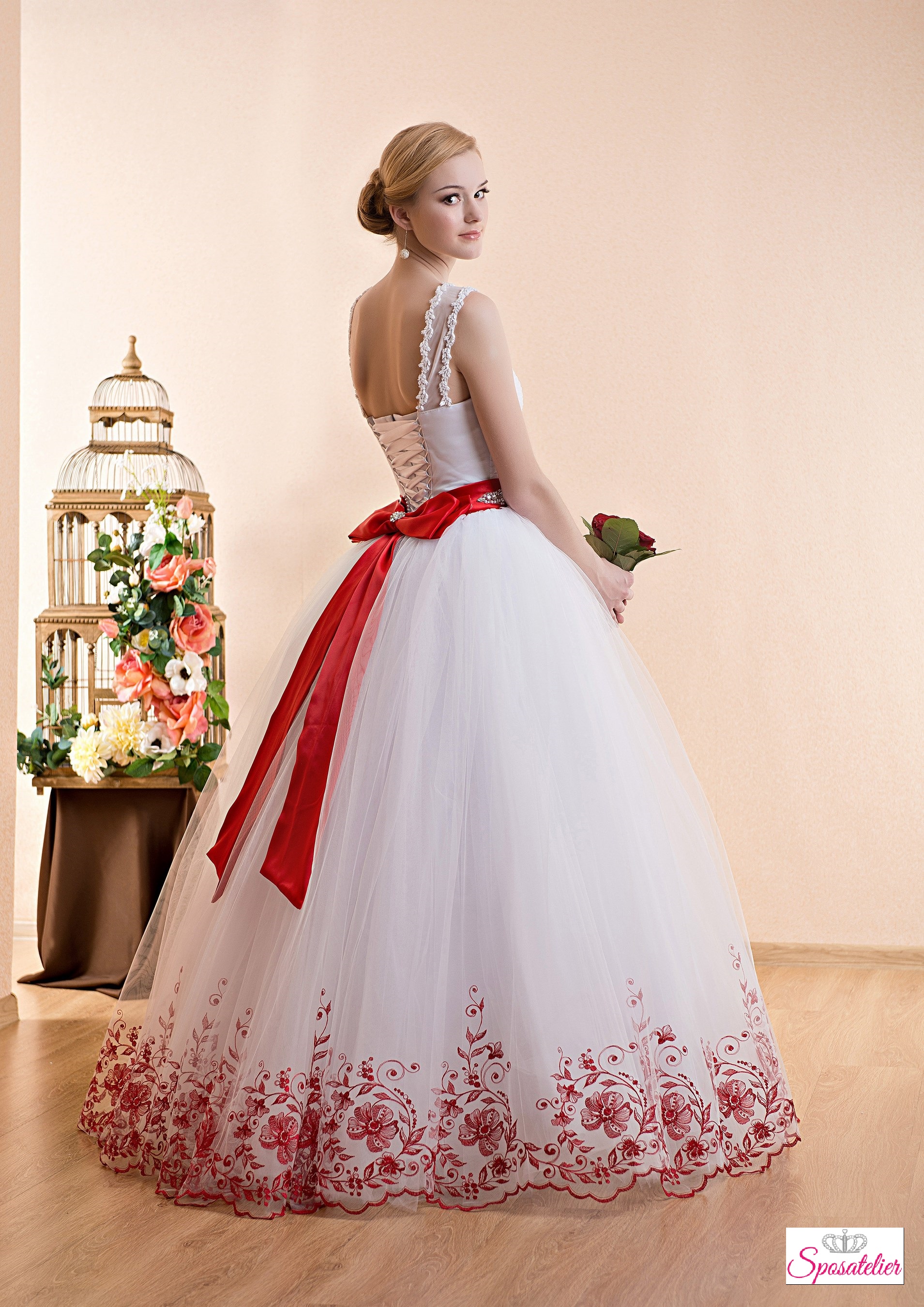 Свадебное Платье Красное С Рукавами